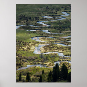 Affiche rivière d'enroulement dans le rmnp