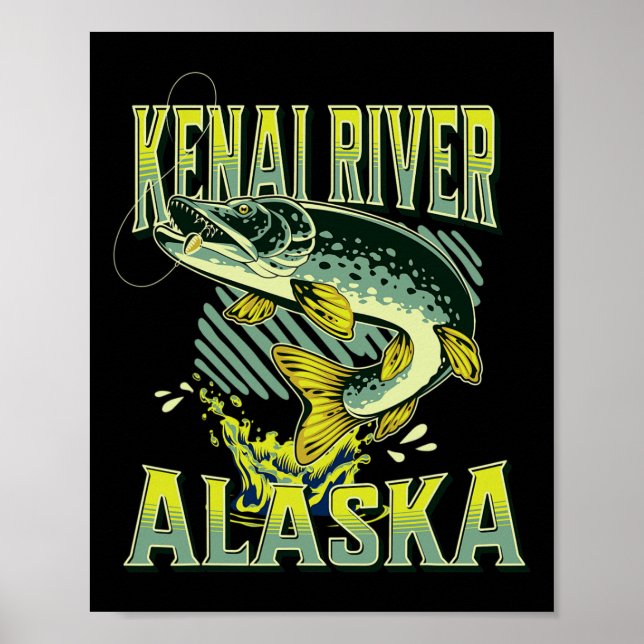Affiche Rivière Kenai Alaska Vacances de Pêche Amateur de  (Devant)