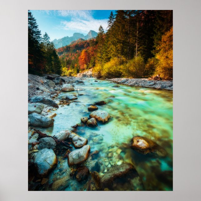 Affiche Rivière magique dans la forêt d'automne (Devant)