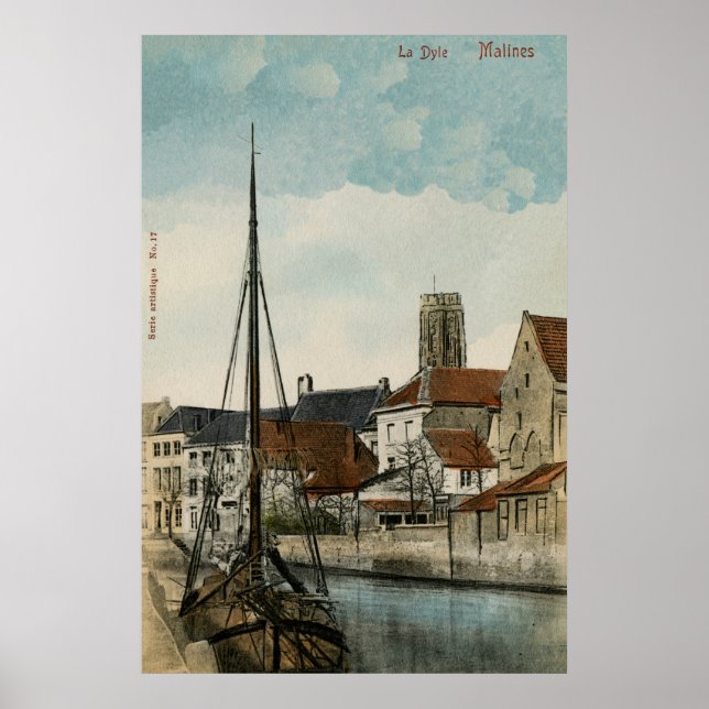 Affiche Rivière Mechelen Malines Dyle 1890 (Devant)