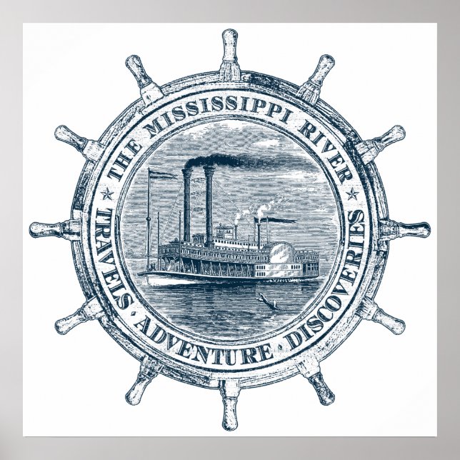 Affiche Rivière Mississippi. Voyages. Aventure. Découverte (Devant)