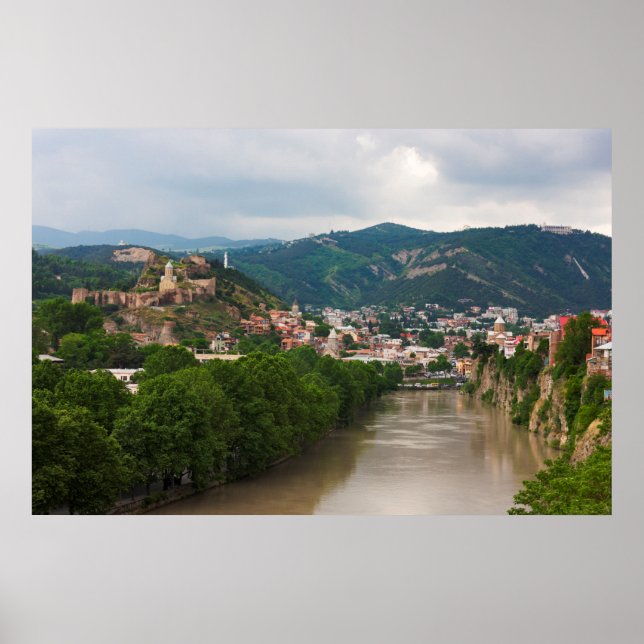 Affiche Rivière Mt'k'vari coulant, Tbilisi (Devant)