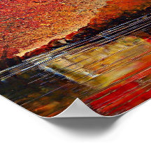 Rivière, peinture abstraite.