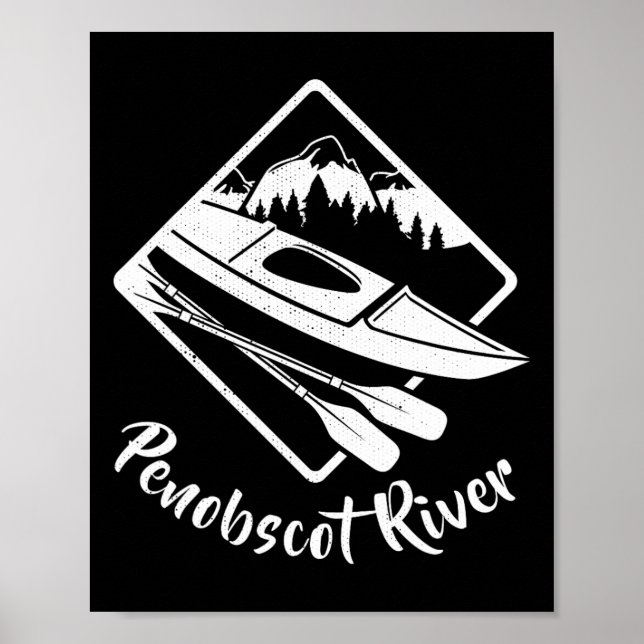 Affiche Rivière Penobscot Maine Kayak Canoë Rafting (Devant)