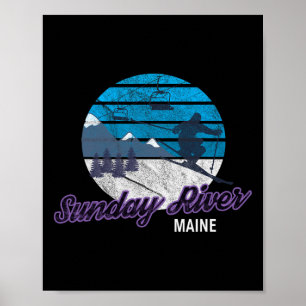 Affiche Rivière Sunday Newry Maine Nouvelle-Angleterre Éta