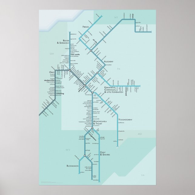 Affiche Rivière Upper Ohio 20 po x 30 po (Devant)