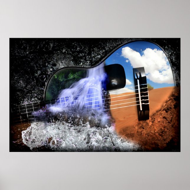 Affiche Rivières dans le désert (Poster d'Art Guitare) (Devant)