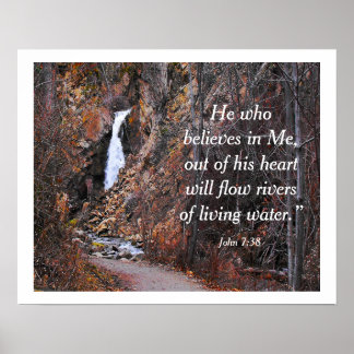 Affiche Rivières Vivre Eau Inspiration Bible Citation