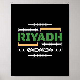 Affiche Riyad Arabie Saoudite Typographie Moderne Concepti