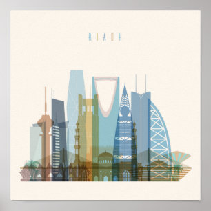 Affiche Riyad, Arabie Saoudite   Ville Skyline