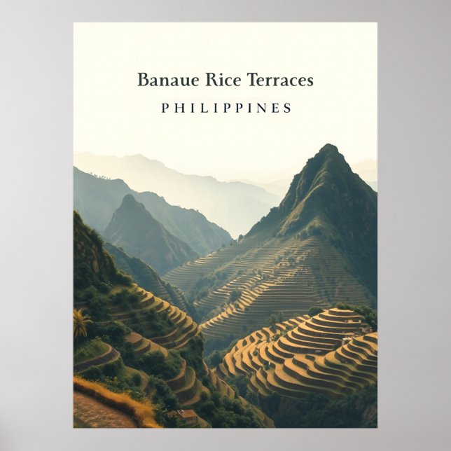 Affiche Rizières de Banaue, Philippines illustration  (Devant)