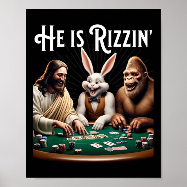Affiche Rizz Drôle Il Est Rizzin Jésus (Devant)