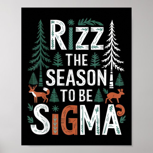Affiche Rizz La Saison D'Être Sigma Drôle Dire Noël (Devant)
