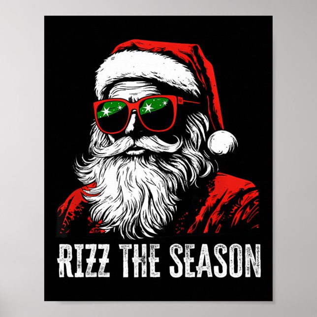 Affiche Rizz La Saison Drôle Cool Bruh Père Noël Joyeux (Devant)