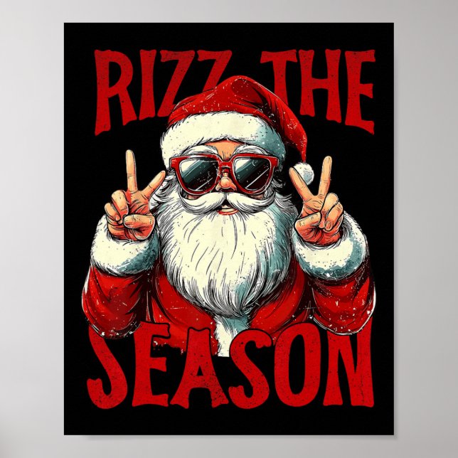 Affiche Rizz La Saison Drôle Cool Bruh Père Noël Joyeux (Devant)