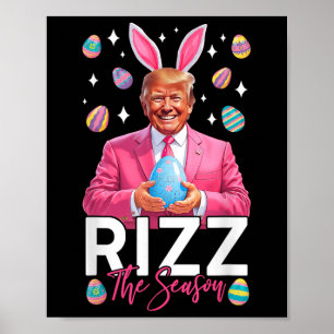 Affiche Rizz La Saison Drôle Trump Bunny Ears Pâques Chass