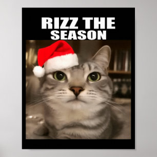 Affiche Rizz la saison drôles de pyjamas de Noël chat mème