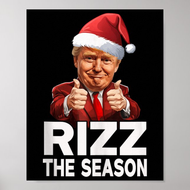 Affiche Rizz La Saison Noël Drôle Trump Père Noël Pajama (Devant)