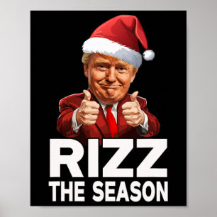 Affiche Rizz La Saison Noël Drôle Trump Père Noël Pajama