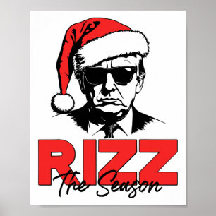 Affiche Rizz La Saison Noël Humoristique Trump 2024 Sant