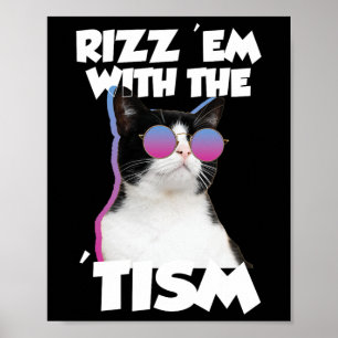 Affiche Rizz les Avec Le Chat Mème Tism Rizzler Drôle Auti