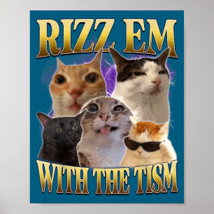 Affiche Rizz les avec le Tism Vintage Rétro 90 drôle de ch