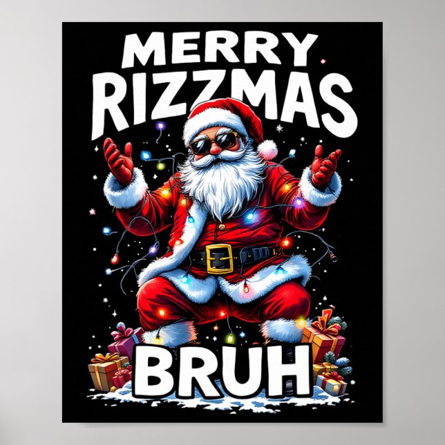 Affiche Rizz Saison Bruh Merry Rizzmas Bruh Père Noël Clau (Devant)