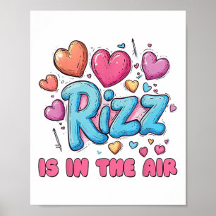 Affiche Rizz Valentines Day - mignon coeur mème dire