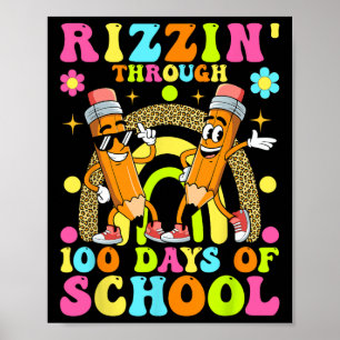 Affiche Rizzin' Jusqu'À 100 Jours D'Enfants Scolaires 100E
