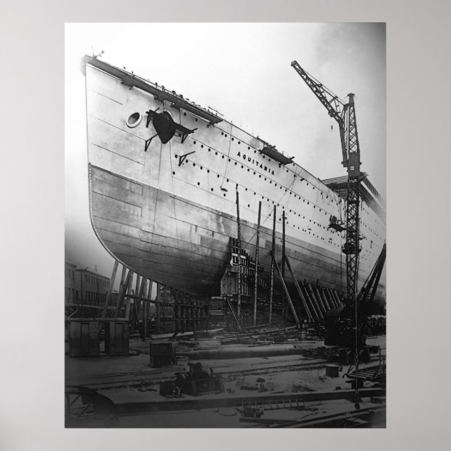 Affiche RMS Aquitania (Devant)