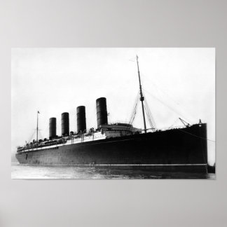 Affiche RMS Lusitania arrivée à New York - 1907