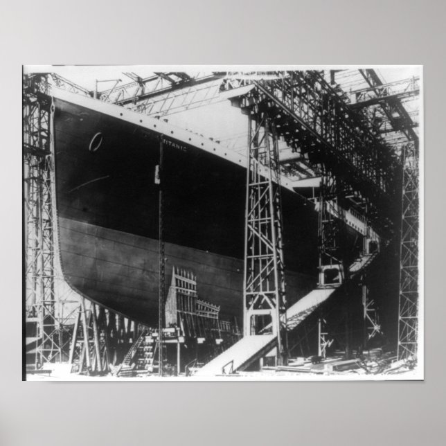 Affiche RMS Titanic - Bateau à vapeur en construction (Devant)