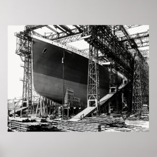 Affiche RMS TITANIC Construit à Drydock - Belfast 1911