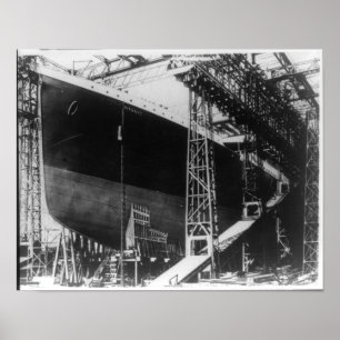 Affiche RMS Titanic - paquebot en construction