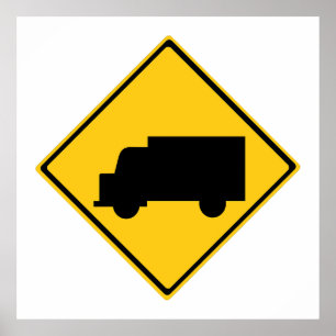 Affiche Road Truck Warning Sign