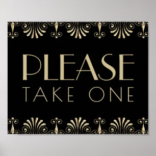 Affiche Roarin 20s Sepia Décadence Or   Veuillez en prendr