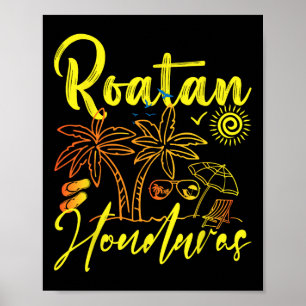 Affiche Roatan Souvenirs Honduras Plage Honduras Vacances