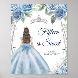 Affiche Robe bleu Dusty Quinceañera Cartes et cadeaux