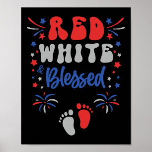 Affiche Robe de grossesse pour femmes 4 juillet Rouge Blan