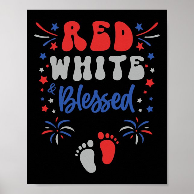 Affiche Robe de grossesse pour femmes 4 juillet Rouge Blan (Devant)