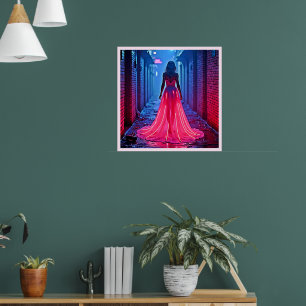 Affiche Robe de lumière rose Cyberpunk : Mystère d'une rue