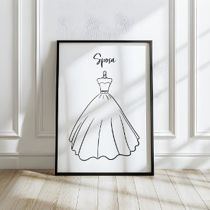 Affiche Robe de mariée artistique de la mariée italienne f