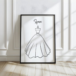 Affiche Robe de mariée artistique de la mariée italienne f