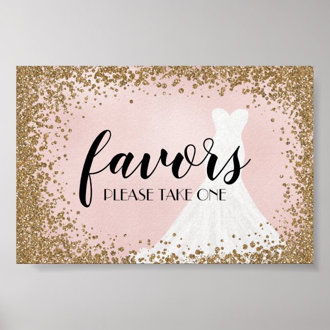 Affiche Robe de mariée paillets rose qui rougit Favoris de (Devant)