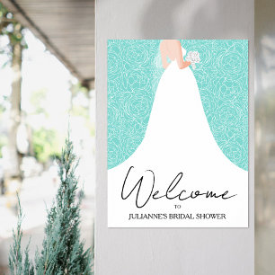 Affiche Robe de Mariée Réception de Mariage Turquoise Bien