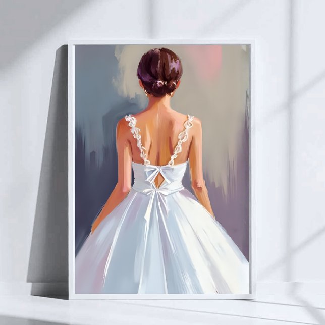 Affiche Robe de mariée | Robe en dentelle blanche aquarell (Créateur téléchargé)