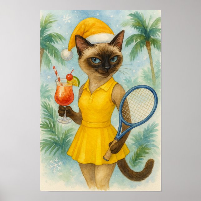 Affiche Robe de Noël sur le thème du tennis pour les amour (Devant)