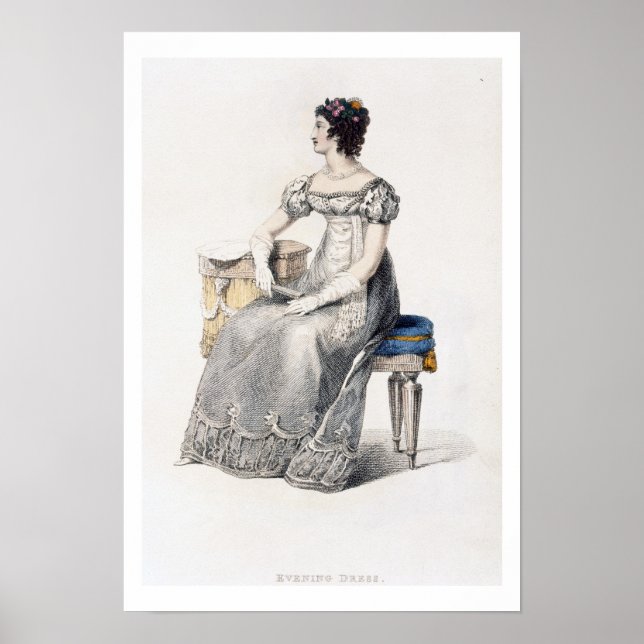 Affiche Robe du soir, assiette de mode du Repo d'Ackermann (Devant)