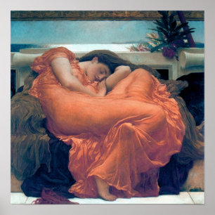 Affiche Robe orange de femme de flamber juin