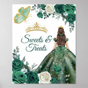 Affiche Robe verte d'émeraude Quinceañera Sweet Traitement